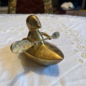Vintage Brass Kayaker Figurine